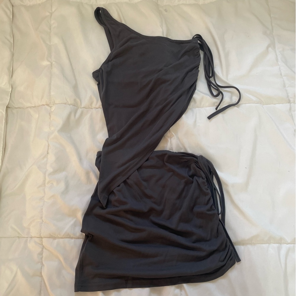 Edikted Frankie Asymmetrical Drawstring Top & Mini Skirt